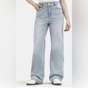 NWT No Boundaries Baggy Wide Leg Denim Jeans Women’s Sz M (8-10) Light Wash
